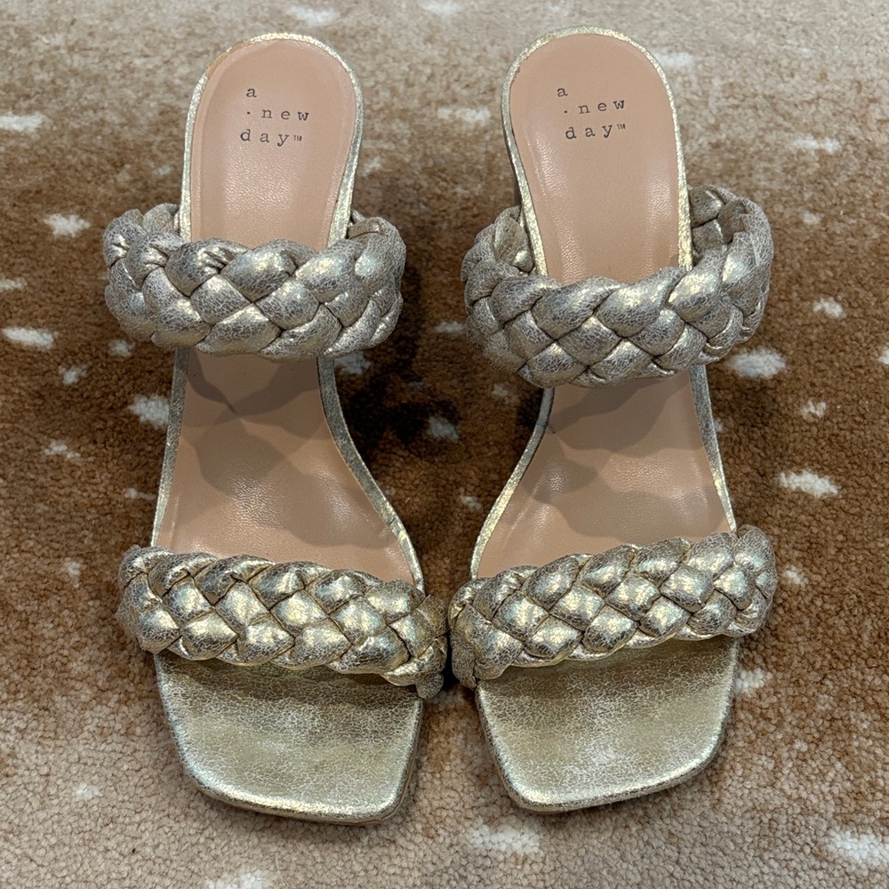 A New Day Women's Metallic Braided Sandals